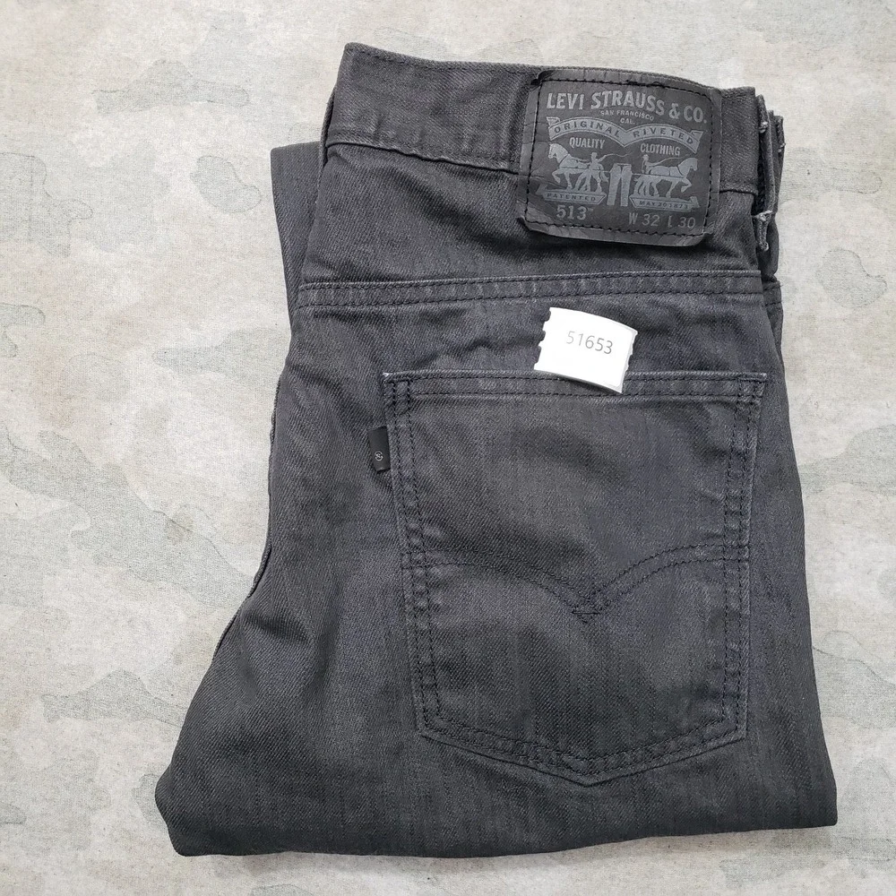 Levi's 513 Jeans Mens 32x30 Gray Slim Stright Stretch